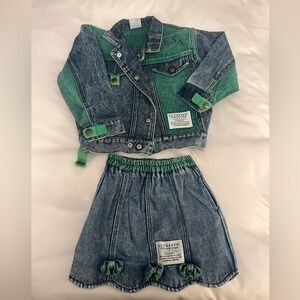 Vintage GUESS Kids Toddler Girl Jean Outfit Jacket/Skirt